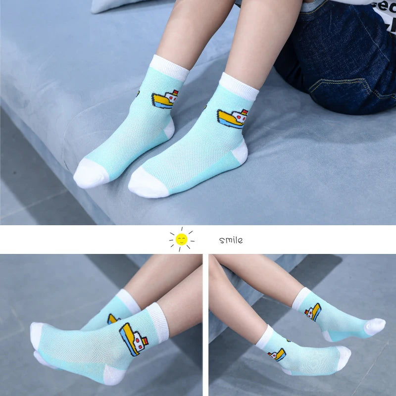 Children Socks Cartoon Socks For Kids 5pieces/lot Girls School Socks 1-9T Teenager Stuff Soft Boys Socks Toddler Knee Clothing