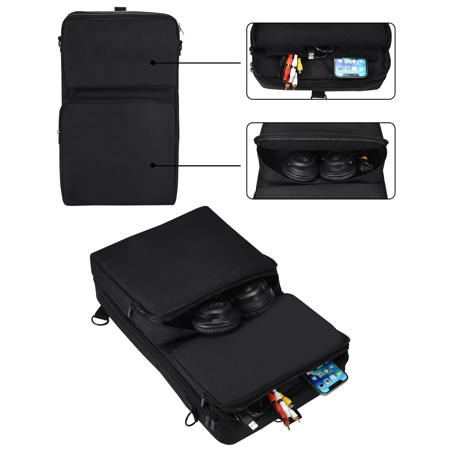 Portable DJ Controller Padded Storage Bags Dustproof Turntables Protective Case Scratch-resistant for Pioneer DDJ-400 DDJ-FLX4