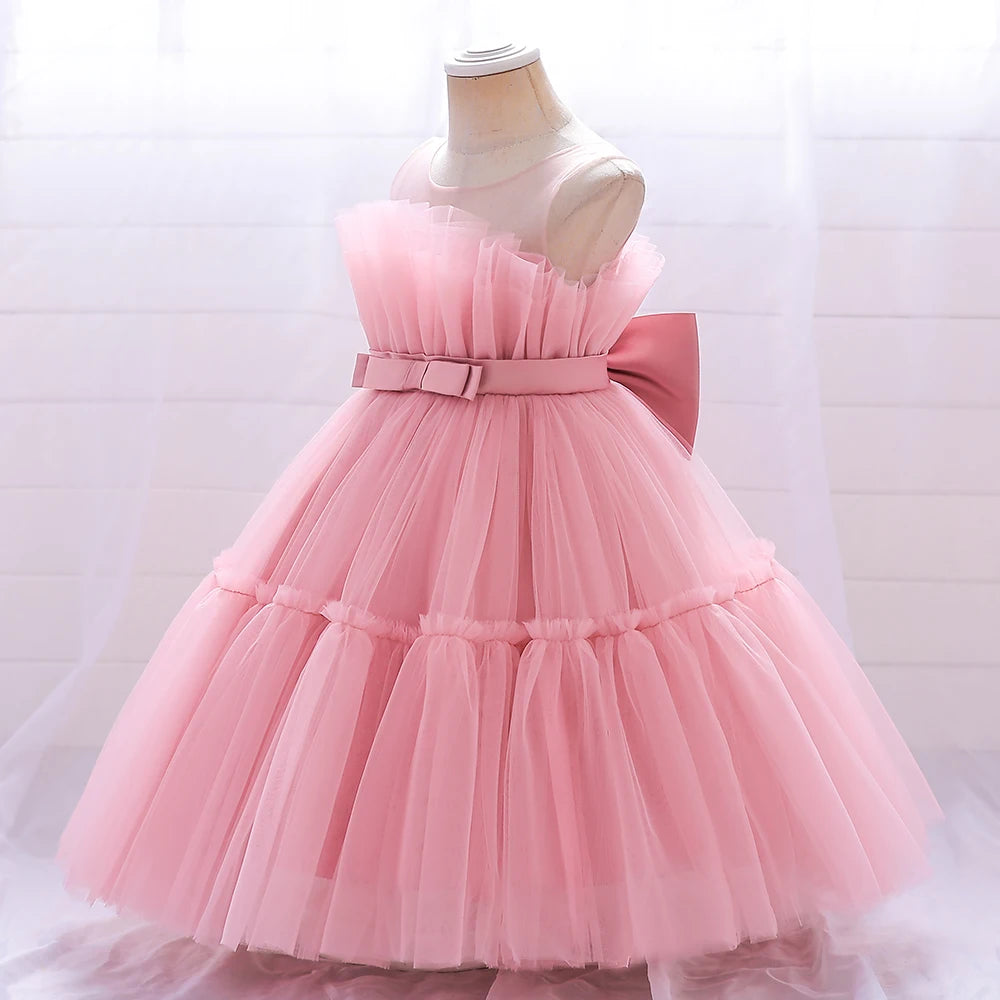 Kids Girl Dress Party Christmas Tutu Fluffy Flower Wedding Gown Children Formal Wear Teens Birthday 8 10 Years Evening Vestidos