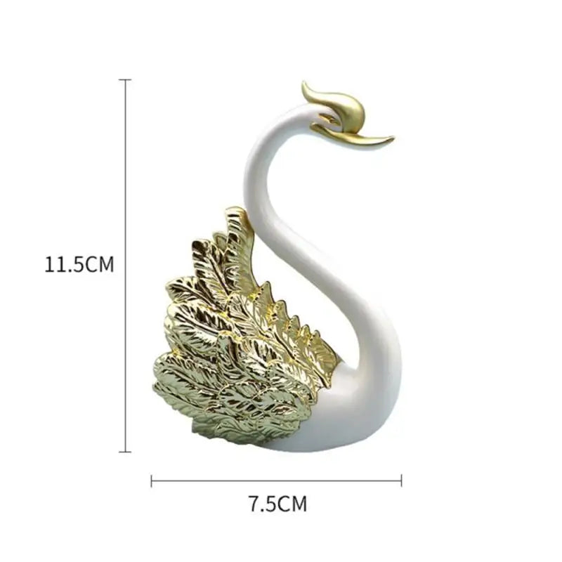 Swan Couple Figurine Home Decor Theme Statue Cake Topper Car Interior Living Room Wedding Decoration Accessories