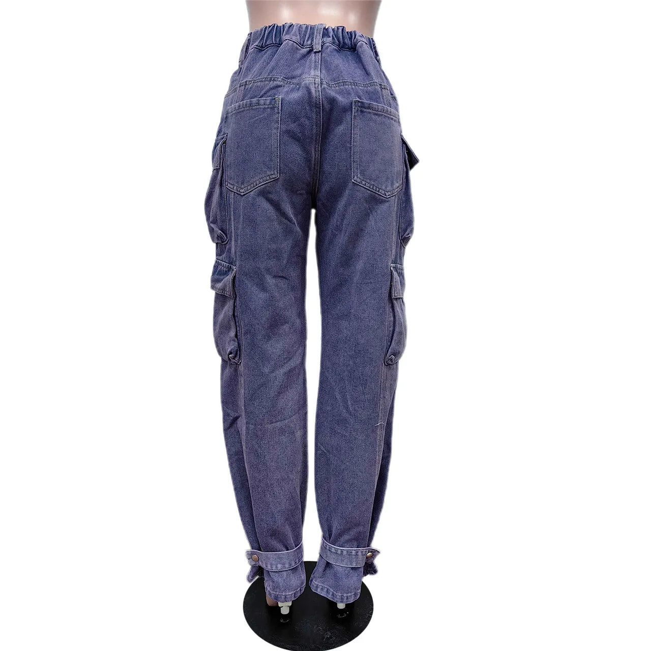 Multi Pockets Denim Cargo Pants Sexy Women High Waist Elegant Streetwear Jeans Casual Straight Trousers