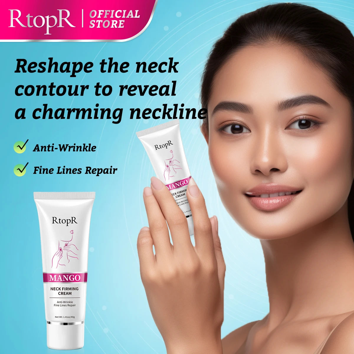 RtopR Neck Firming Wrinkle Remover Cream Rejuvenation Firming Skin Whitening Moisturizing Shape Beauty Neck Skin Care Products