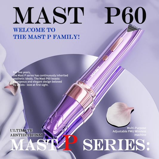 Mast P60 Wireless Tattoo Machine Adjustable 2.2/2.5/2.7/2.9/3.2mm Strokes Permanent Makeup Machines Newest Eyebrow Pen