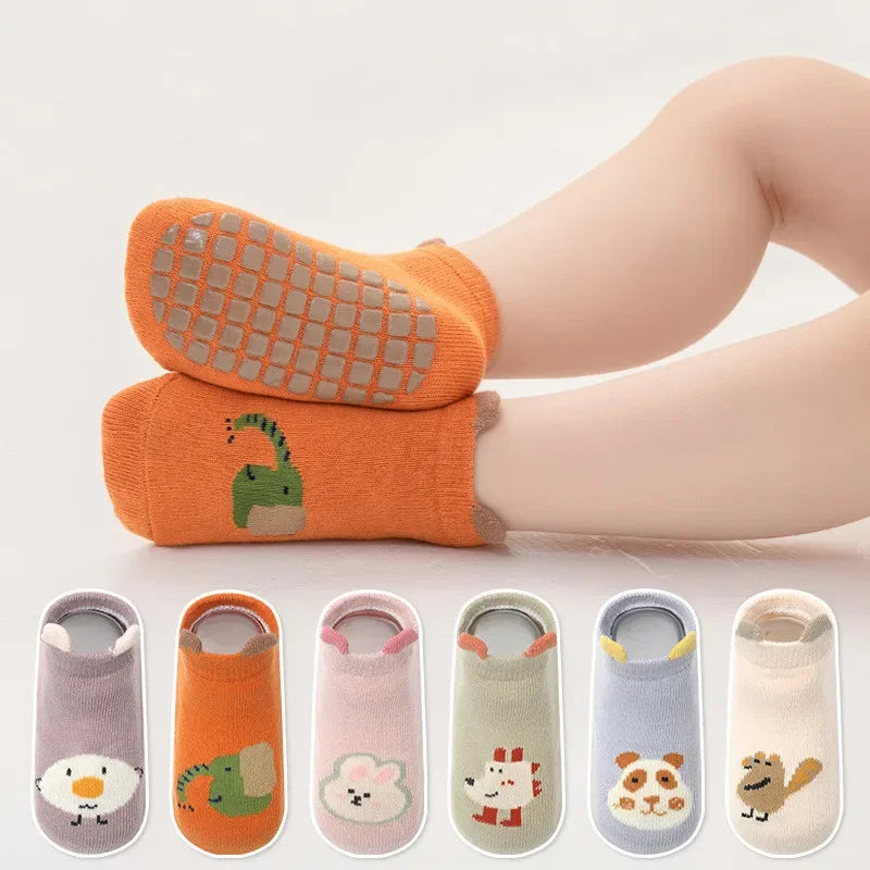 Baby Non-slip Floor Sock Cute Cartoon Animal Ankle Sock for Toddler Boy Girls Soft Cotton Spring Summer Short Sock for Newborn