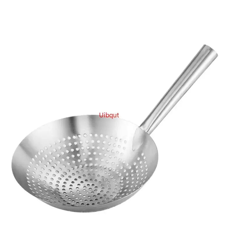 Large Big Thick Stainless Steel Mesh Strainer Colander wok wooden Handle Cookware Oil Flour Sifter Colander Kitchen Cooking wok