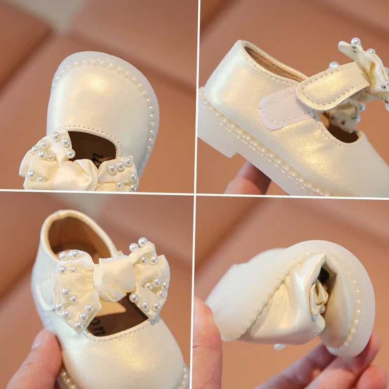 Baby Girls Big Bow Shoes Low Heel Flower Wedding Party Dress Shoes Princess Shoes For Kids Toddler