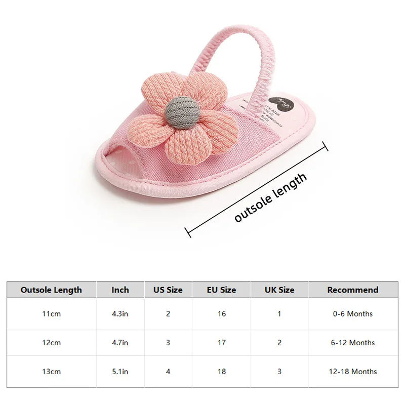 Summer Baby Girl Sandals Solid Color Cute Lace Bows Newborn Shoes Soft Cotton Non-slip Soled Princess Toddler Girl Sandals Kids