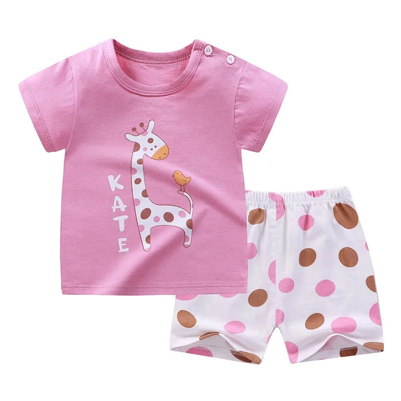 2020 Baby Girl Clothes New Style Newborn Girl Infant Summer Children Clothing Suit Baby 0-6 Outfit Toddler Kids Pajamas