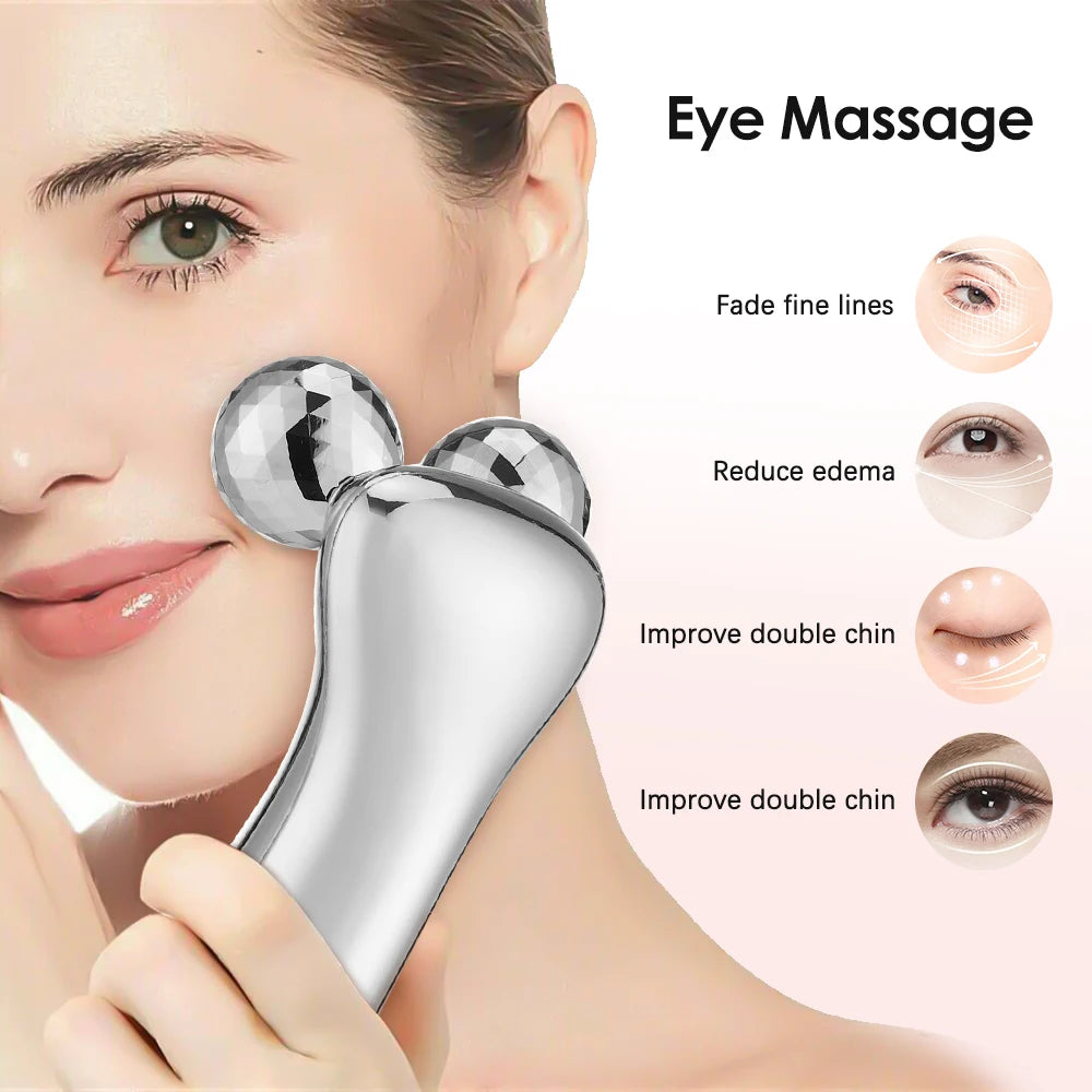 EMS Pulse Face Roller Massager Chin Reducer Microcurrent V-line Face Lift Machine Vibration Electric Facial Massager Tightening