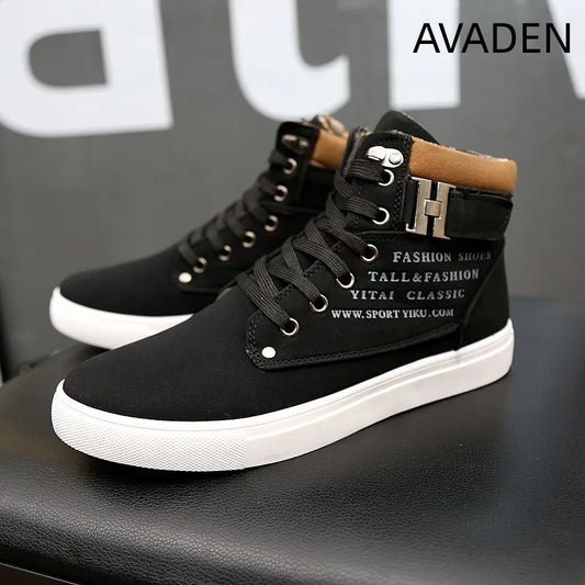 Men Casual Vintage Shoes High Top Round Toe Wear-Resistant Fashion Outdoor Walking Comfortable Trend Spring and Autumn Main Push