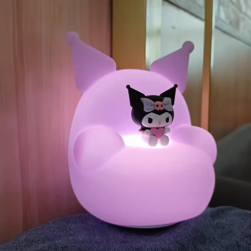 Sanrio Kuromi Sofa Pat Light Night Light Remote Control Silicone Lamp Bedside Lamp Creative Gift Sleep Pat Lamp Decoration Home