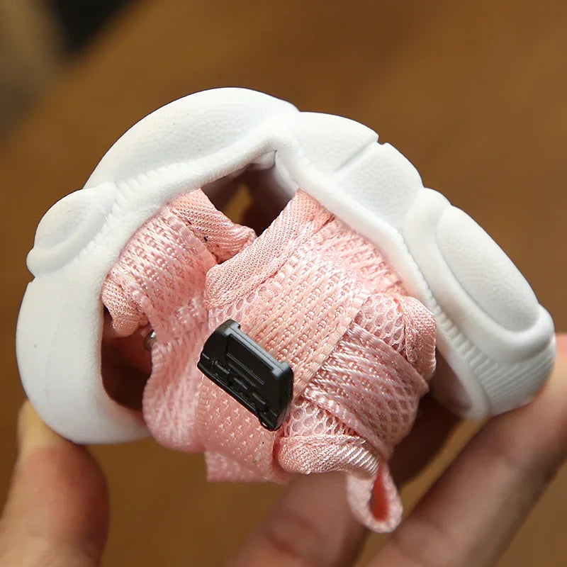 2024 Baby Boy Sandals Black Gray Pink Canvas Infant Girl Sandals Toddler Summer Walking Shoes Newborn Sneaker Beach Shoes D04143