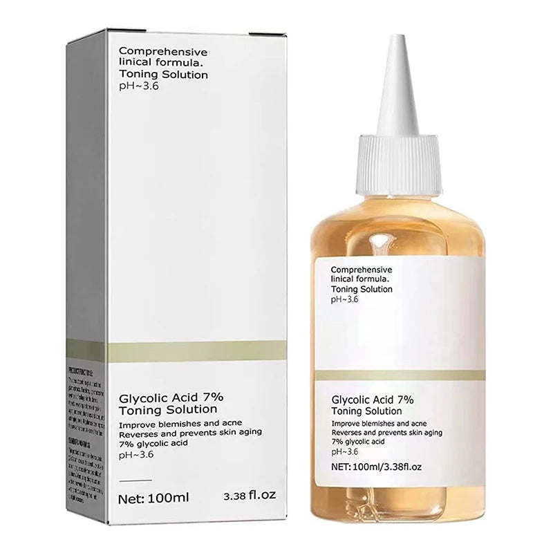 Glycolic Acid 7% Toning Solution Dispelling acne Acne Remover Lifting Firming Wrinkles Glowing Facial Skin Care Acid Toner New