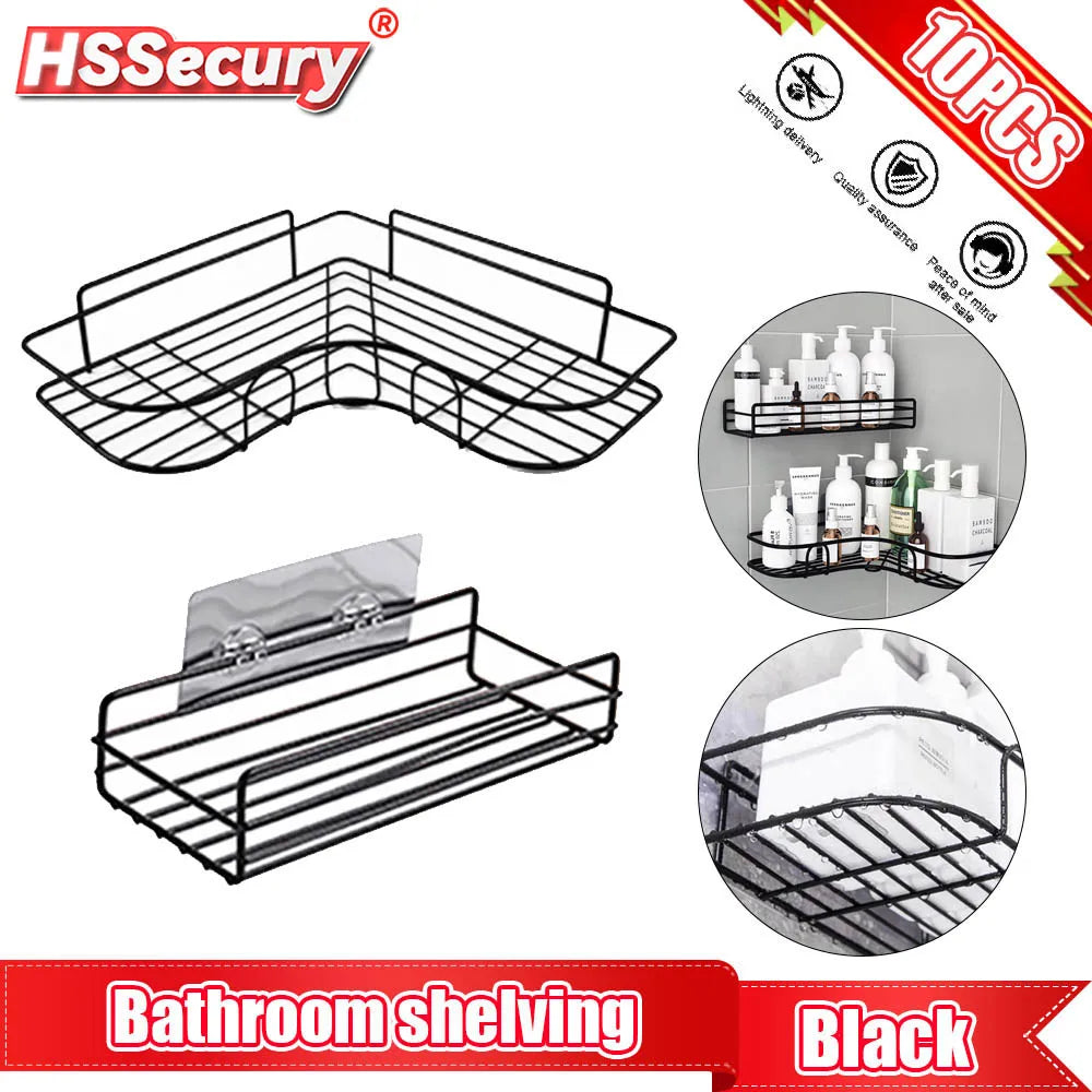 Bathroom Shelf Shower Shelves Shampoo Holder Cosmetic Rack Basket Corner Wall Mounted Kitchen Storage Accessories Home Organizer