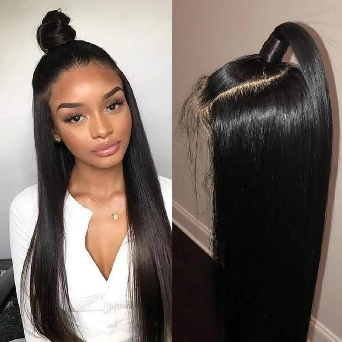 Soft Preplucked Lace Front Silk Base wig Free Part Natural Black Silky Straight 26“Long Glueless High temperature With Baby Hair