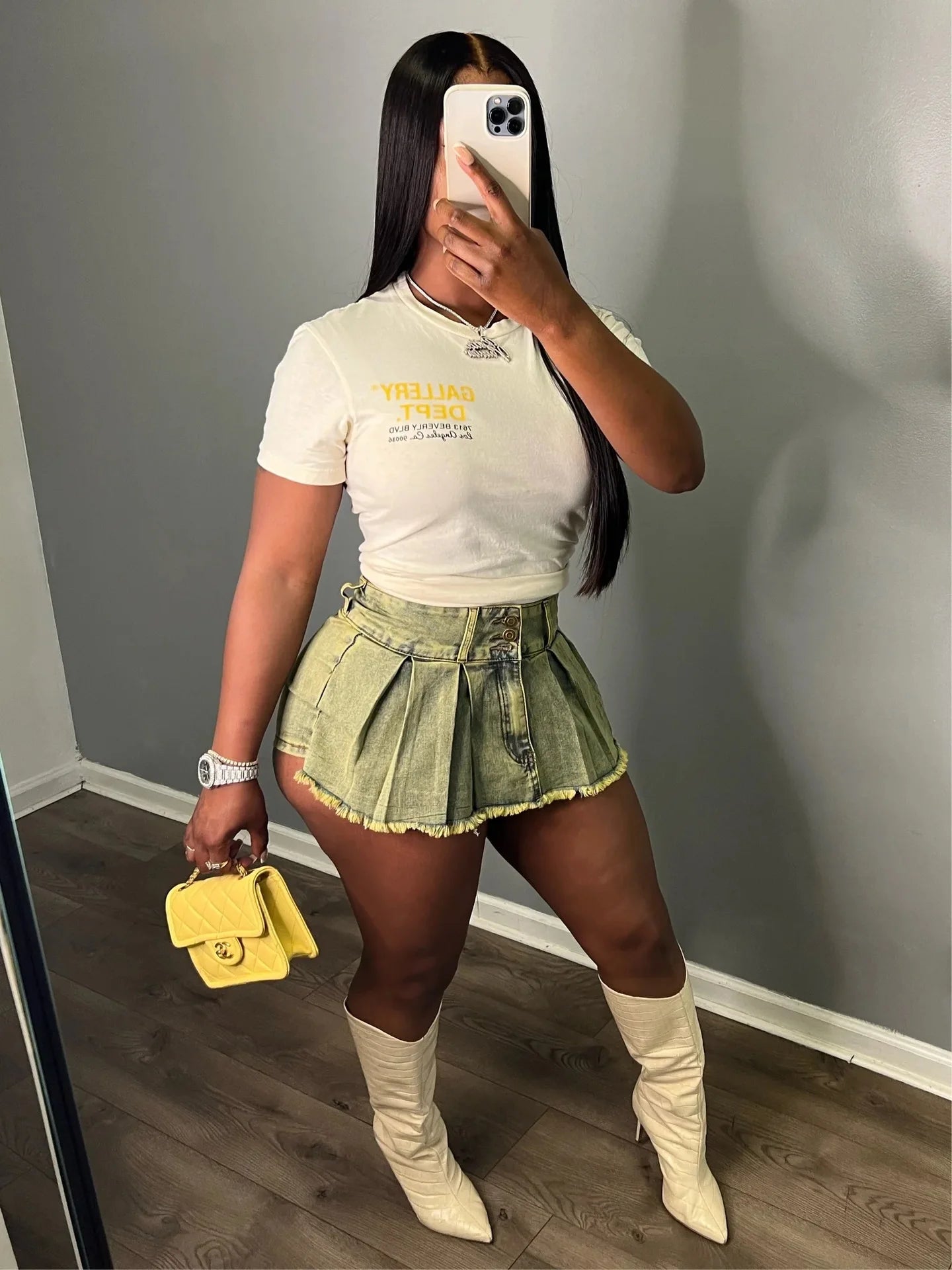 Denim Shorts Pleat Skirts Women Cargo Pant High Waist 2023 Summer Clothes Y2K Streetwear Denim Jean Short Tie Dye Pants Skort