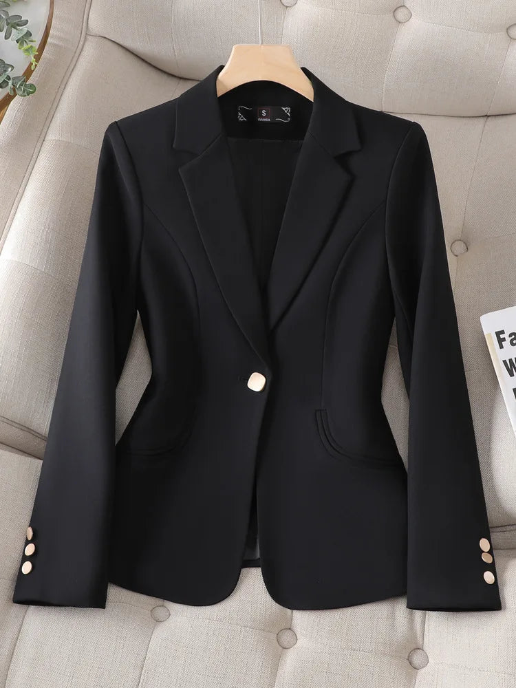 Spring Autumn Blazers New Small Suit Jacket Women Fashion Jacket High-Quality Professional Suit Ladies Blazers Female Outerwear