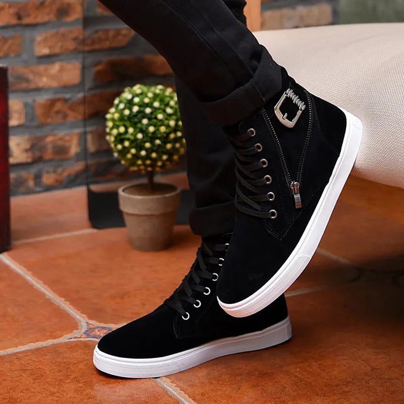 High Top Sneakers Men  Boots Autumn Winter Fashion Man Designer Shoes British Style Casual Shoes for Men Zapatos De Hombre