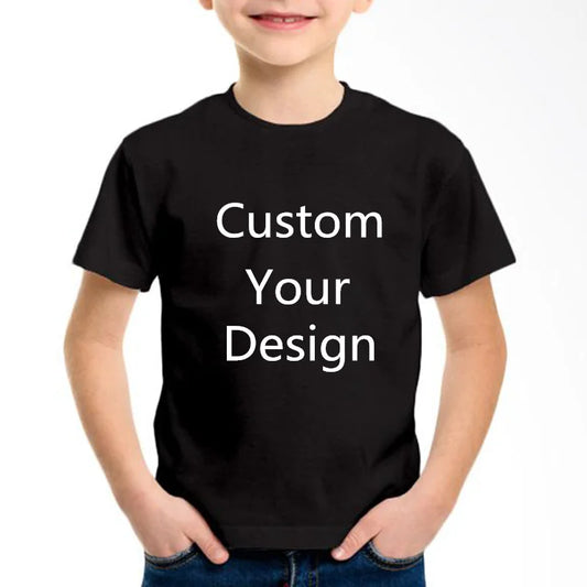 Custom Your Design Children Black White Blue T shirts DIY Print Kids Cotton T-shirts Baby Boys/Girls Tops,Contact Seller Frist