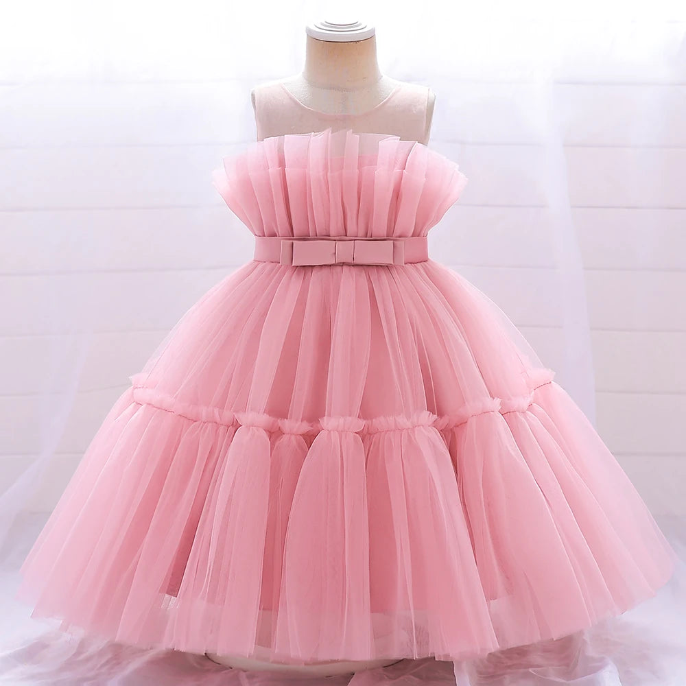 Kids Girl Dress Party Christmas Tutu Fluffy Flower Wedding Gown Children Formal Wear Teens Birthday 8 10 Years Evening Vestidos