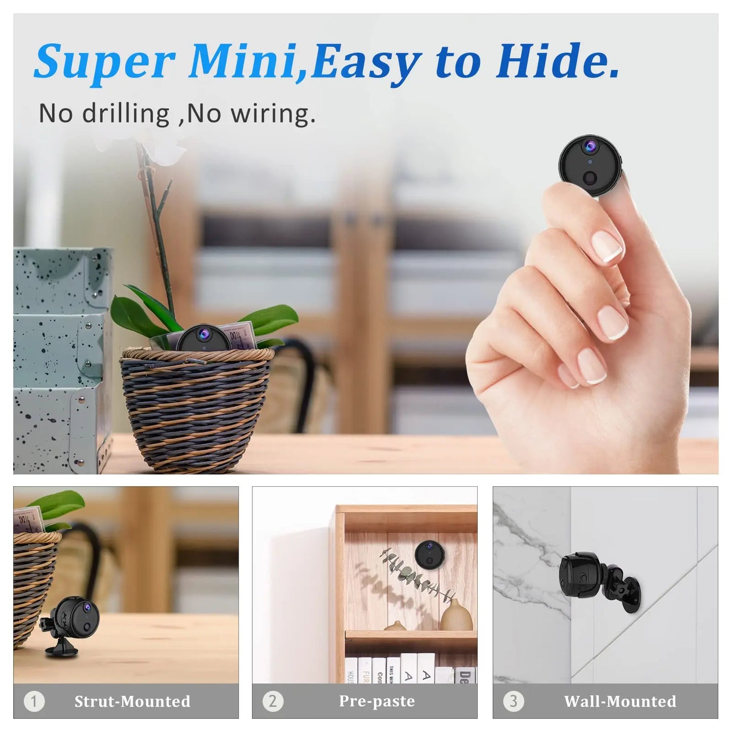 Small UHD 4K Mini WiFi Cameras Smart Recording Sound and Video Mobile Phone Wireless Surveillance IP Security Cam