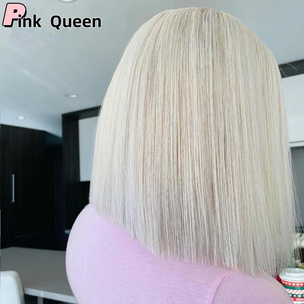 13*2.5 Lace front wig straight white hair synthetic lace Natural hairline crochet hairpiece cosplay girl wigs bobo synthetic ble