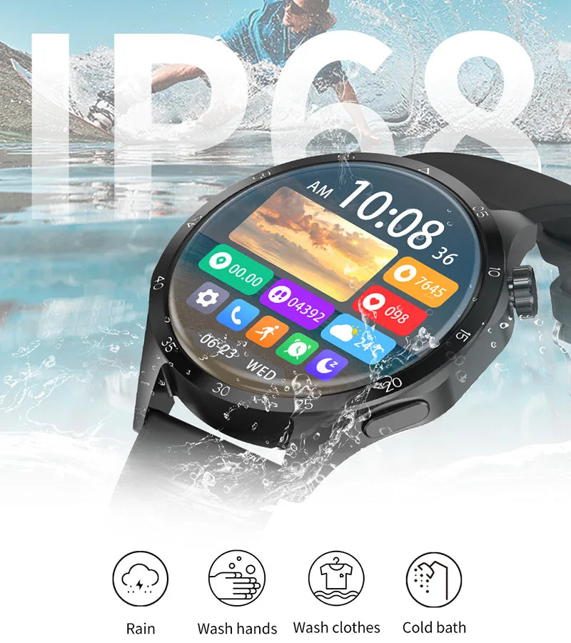 2024 NEW GT4 Pro AMOLED Smart Watch Men Custom Dial Answer Call Sport Fitness Tracker Men Waterproof Smartwatch For Android ios