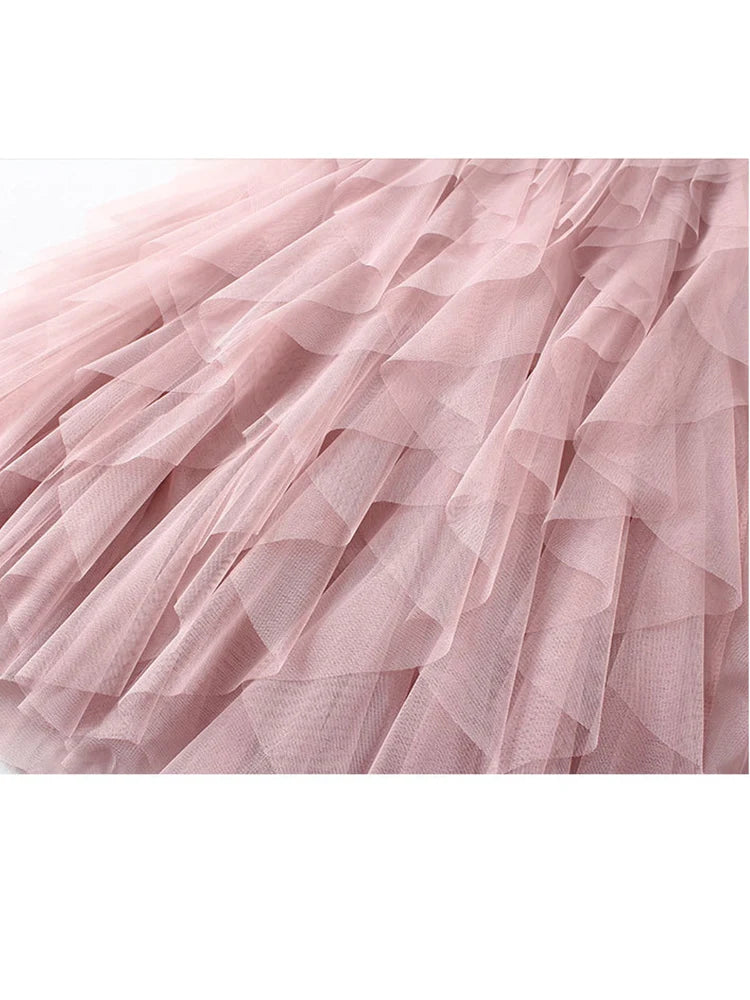 TIGENA Tutu Tulle Long Maxi Skirt Women Fashion 2024 Korean Cute Pink High Waist Pleated Skirt Mesh Female Lady Aesthetic Faldas