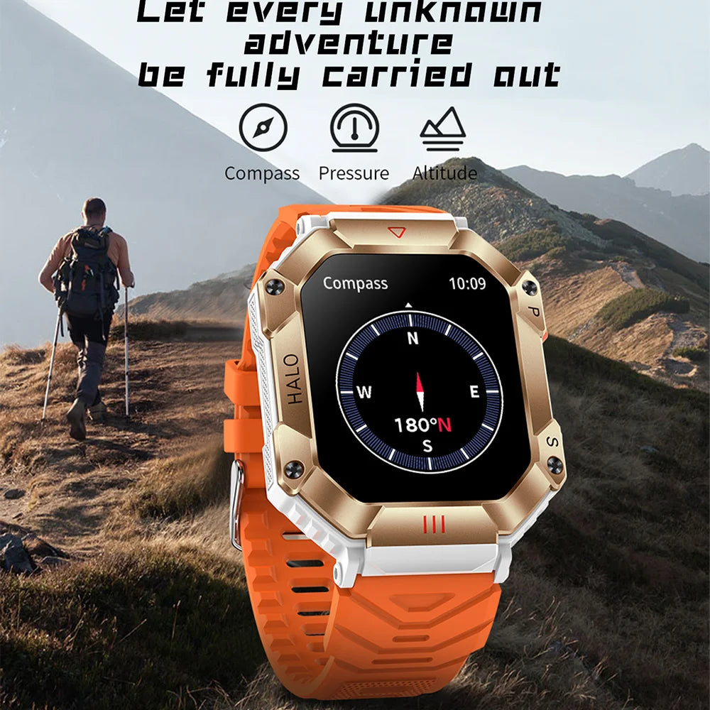 Rugged Military Smart Watch Men for xiaomi Band Sports Fitness Tracker Ip67 Waterproof AI Voice Bluetooth Call Smartwatch 2023