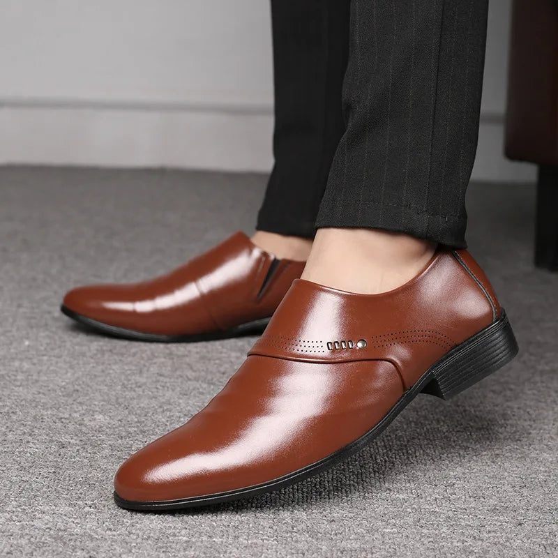 Men's Business Casual Leather Shoes Fashion Pointed Single Shoes High Quality Men Shoes Loafers 2024 New Sandal Spring Summer