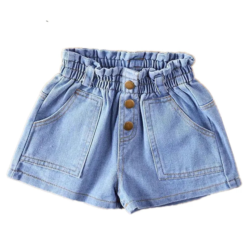 Shorts for Girls Blue All-match Children Denim Skirt Pants Fashion Jeans 2023 Summer Casual Teenage Short Pants 10 12 14 Years