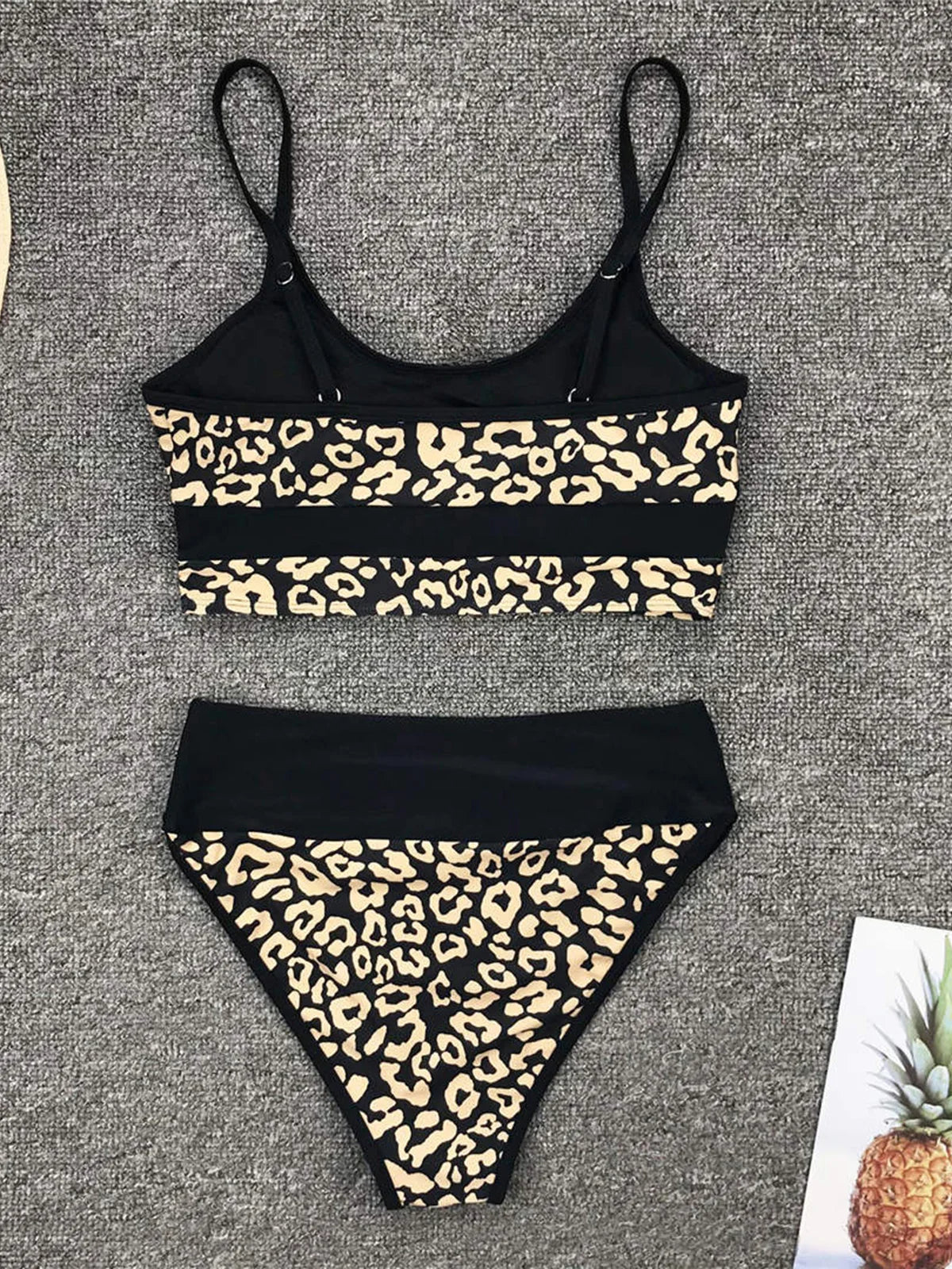 Golden Printed Bikini High Waist Swimsuit Women Swimwear Two-pieces Bikini set Bather Splicing Bathing Suit Swim Wear V1717