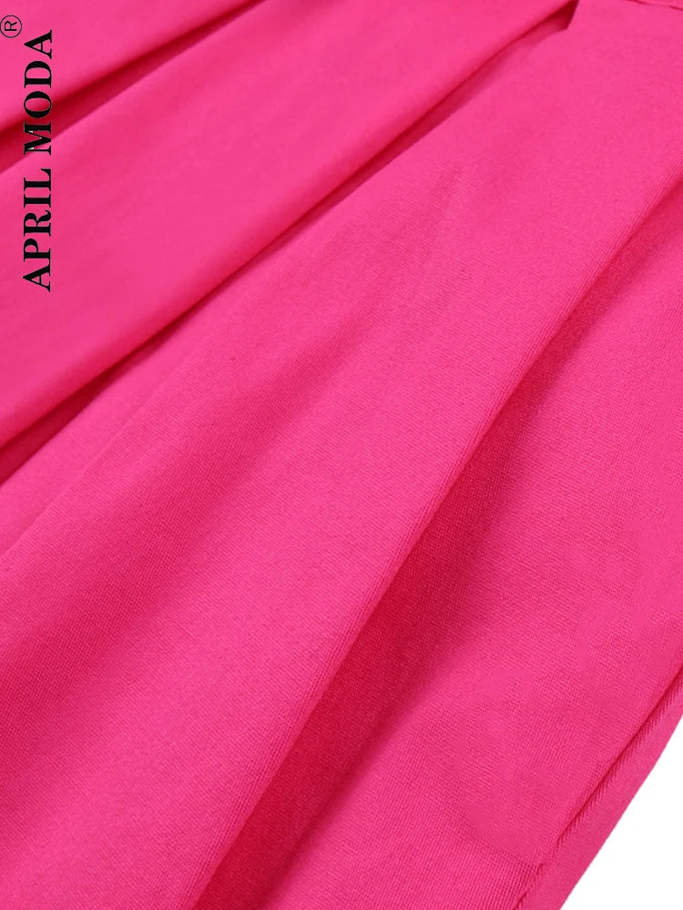 Fashion Women Casual Solid Pink Vintage Skirts Kawaii High Waist Pleated Skirt Girl School Retro Rockabilly Ladies Midi Skirts