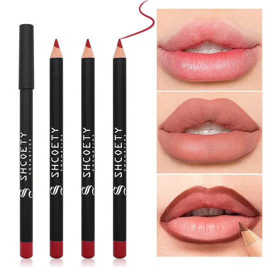 12 Colors Sexy Matte Lipliner Pencil Lip Makeup Velvet Non-stick Cup Lipstick Long Lasting Easy To Color Lip Contour Cosmetics