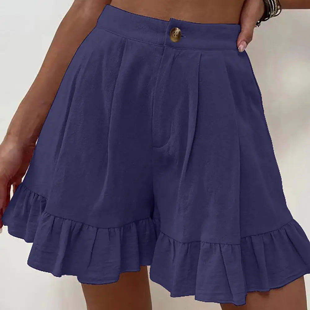 Solid Color  Chic Loose Fit Summer Short Pants S to 2XL Casual Shorts Pleated   for Home