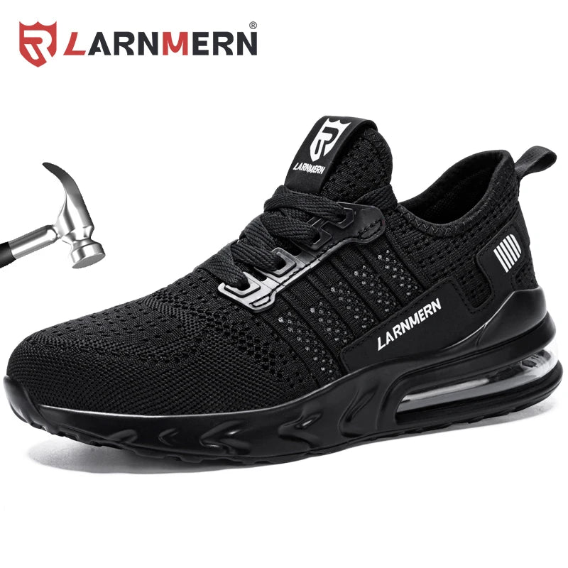 LARNMERN Safety Shoes Men Non Slip Steal Toe Shoes Slip On Lightweight Breathable Anti smashing Shockproof Work Sneaker