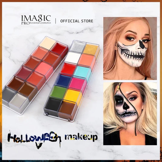 IMAGIC 12 Colors Flash Tattoo Face Body Paint Oil Painting Art Halloween Party Fancy Dress Beauty Makeup Tools