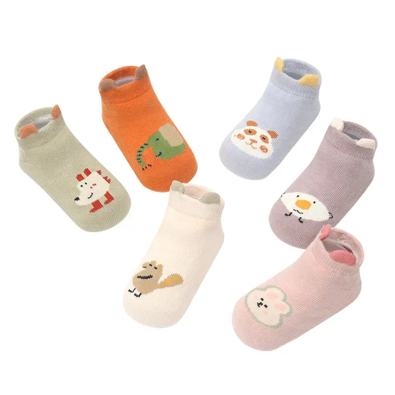 Baby Non-slip Floor Sock Cute Cartoon Animal Ankle Sock for Toddler Boy Girls Soft Cotton Spring Summer Short Sock for Newborn