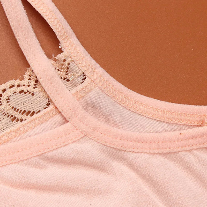 3Pc/Lot Young Girls Lace Puberty Teenage Soft Cotton Underwear Training Bra Crop Top 8-14years