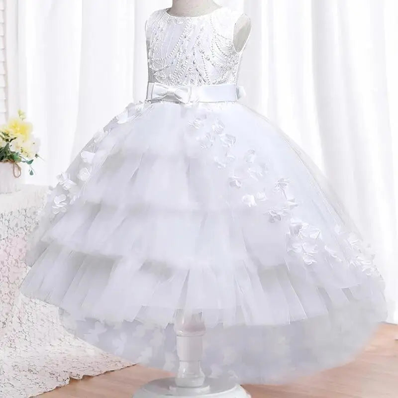 New High quality baby lace princess dress for girl elegant birthday party trailing dress Baby girl's christmas clothes 3-12yrs