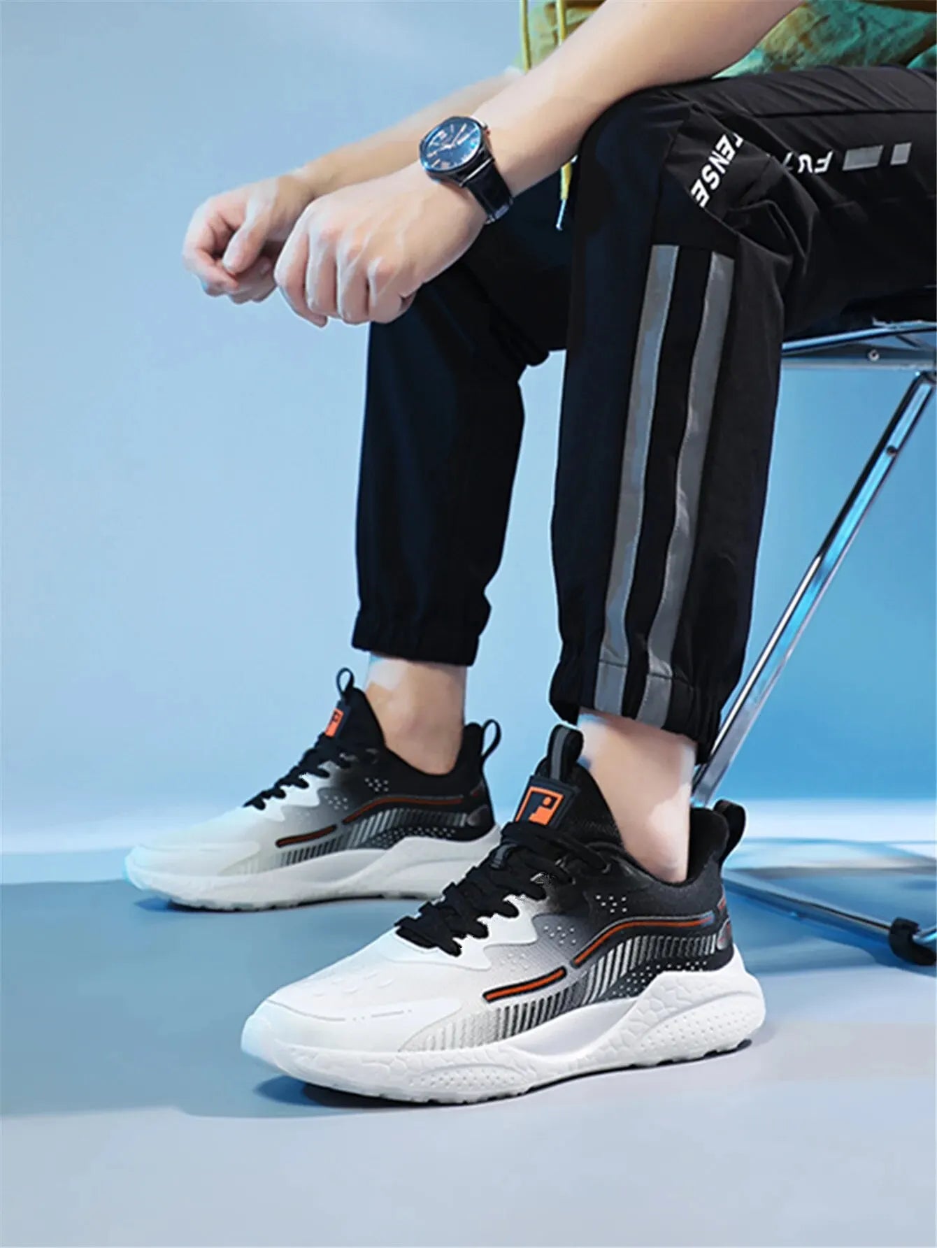 Couple Flying Woven Light Casual Running Shoes Niche Design Thick Sole Heightened Trend Korean Sports Men's And Women's Shoes