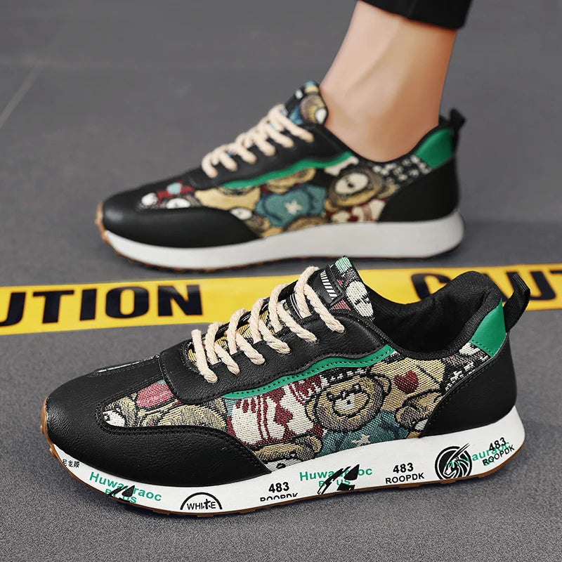 CYYTL Men Shoes Fashion Anime Cartoon Sneakers Casual Outdoor Platform Tennis Sports Hiking Luxury Designer Summer Leather Ankle