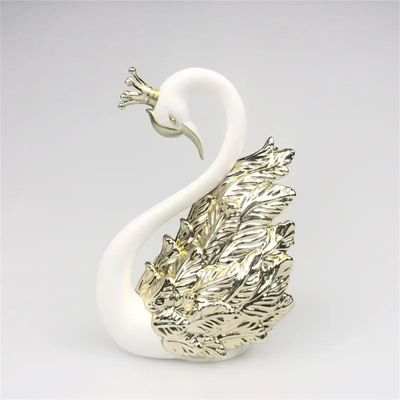 Swan Couple Figurine Home Decor Theme Statue Cake Topper Car Interior Living Room Wedding Decoration Accessories