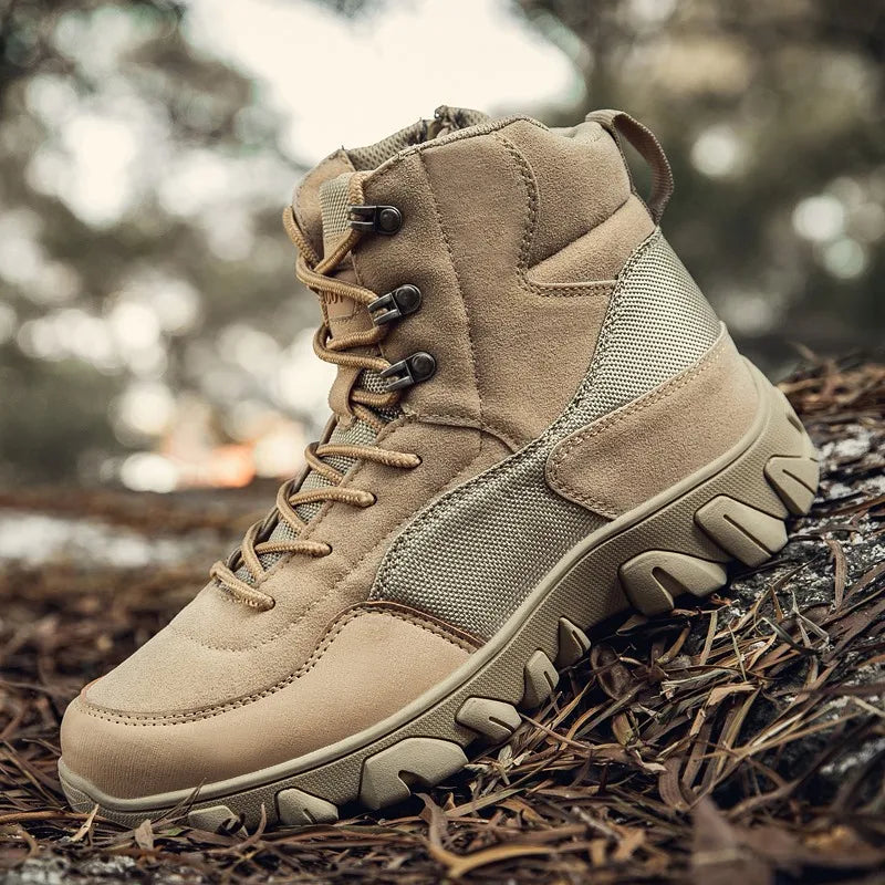 2022 New Footwear Military Tactical Mens Boots Special Force Leather Desert Combat Ankle Boot Army Men's Shoes Plus Size 39-46