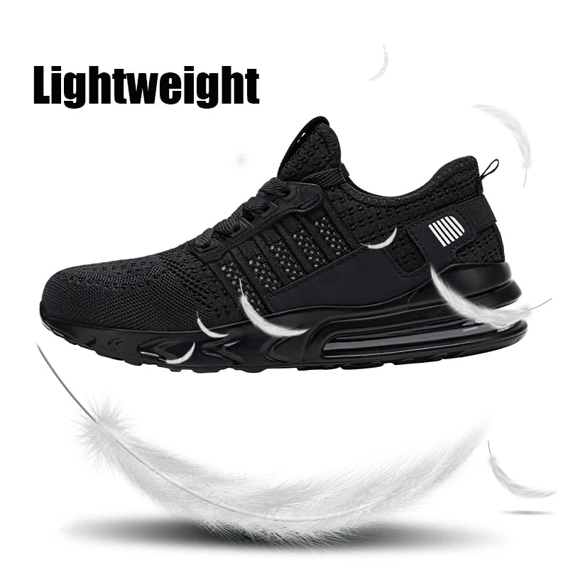 LARNMERN Safety Shoes Men Non Slip Steal Toe Shoes Slip On Lightweight Breathable Anti smashing Shockproof Work Sneaker