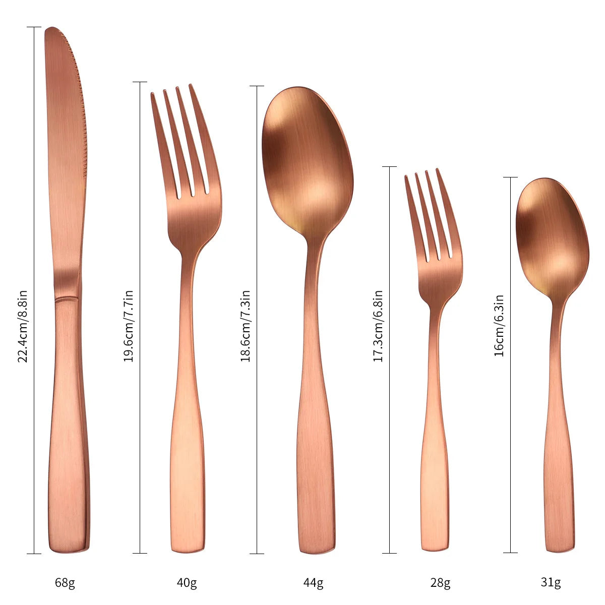 40/20pcs Luxury Matte Flatware Set Kitchen Stainless Steel Tableware Sets Hotel Dinnerware Set Rose Gold Black Cutlery Set Gift