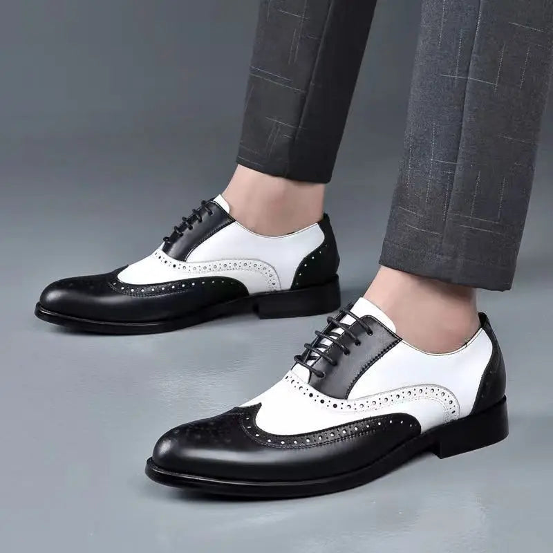 2023Genuine Leather Men Dress Shoes Luxury Cowhide Man Business Shoes Casual Social Shoe Male Wedding Footwear Zapatos Hombre