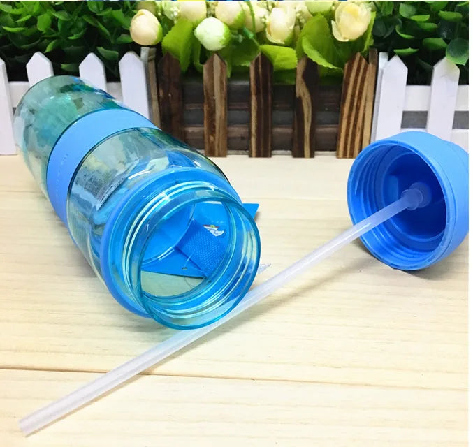 1pcs 350-500ml Disney Children cartoon Frozen Elsa straw cup girl boy kettle anti-scalding bottle Lanyard cup Leak-proof drop