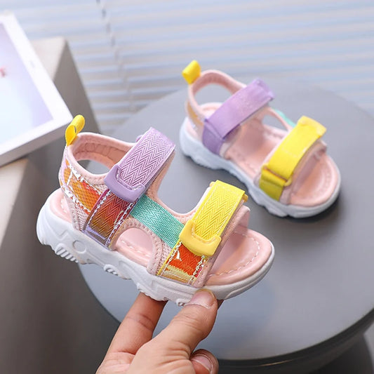 Size 21-30 Summer Baby Shoes Anti-slip Fashion Boy Girl Sandals Kid Prewalker Newborn Soft Sole Crib Shoes Toddler Beach Sandals