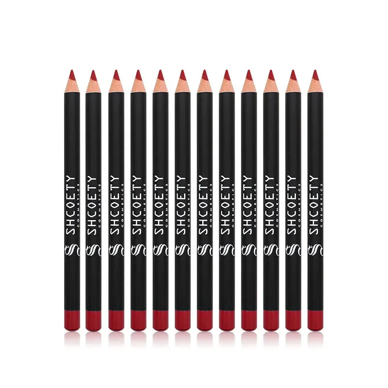 12 Colors Sexy Matte Lipliner Pencil Lip Makeup Velvet Non-stick Cup Lipstick Long Lasting Easy To Color Lip Contour Cosmetics